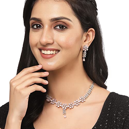 Star Shaped American Diamond Necklace Earrings Set