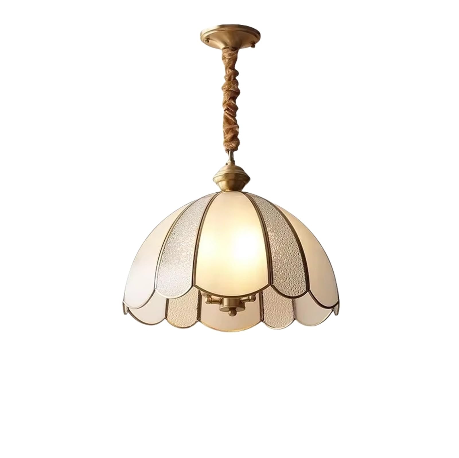 Olskfuh Size_name European Classical Luxury Copper Art Chandelier Living Room Dining Room Bedroom Frosted Glass Pendant Lights,-42Cm