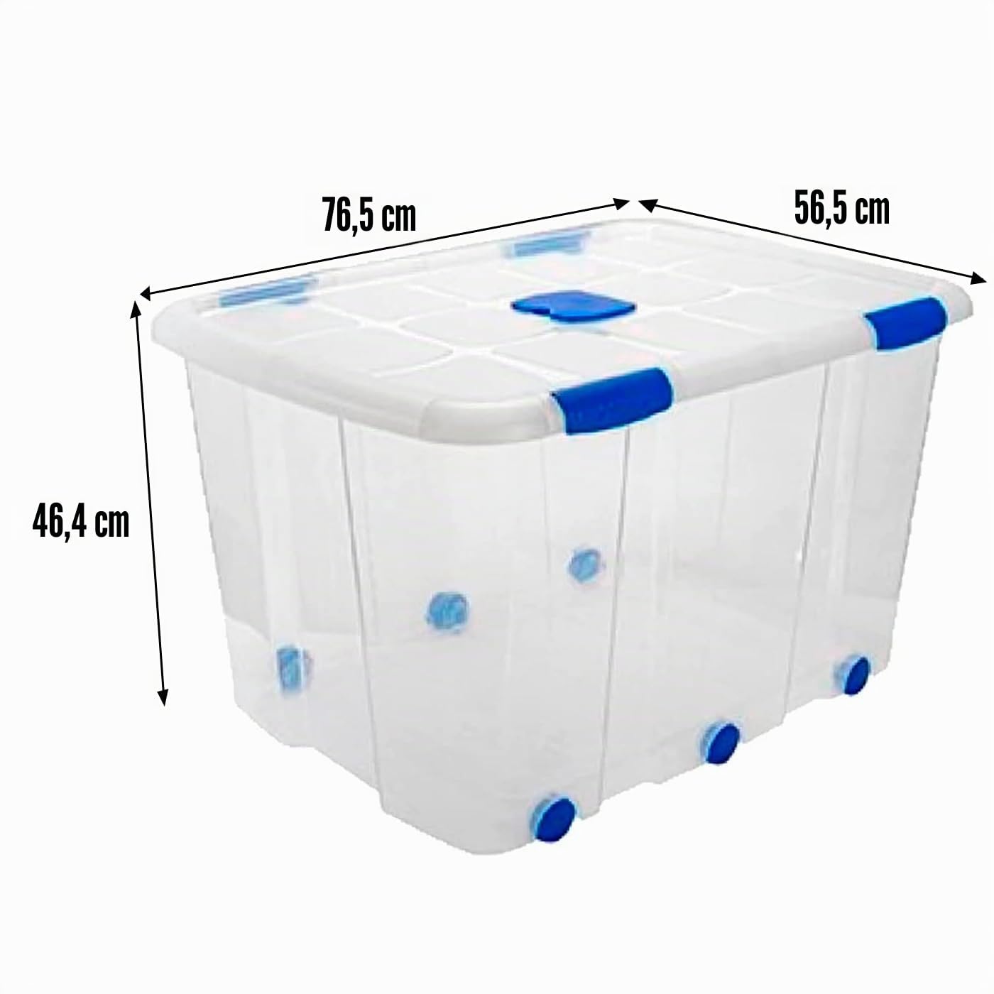 Acan Tradineur - Caja de Almacenamiento - Fabricado en plástico - Contenedor para almacenar Libros, ropa, mantas - N.º 16-46,4 x 56,5 x 76,8 cm - 133 Litros