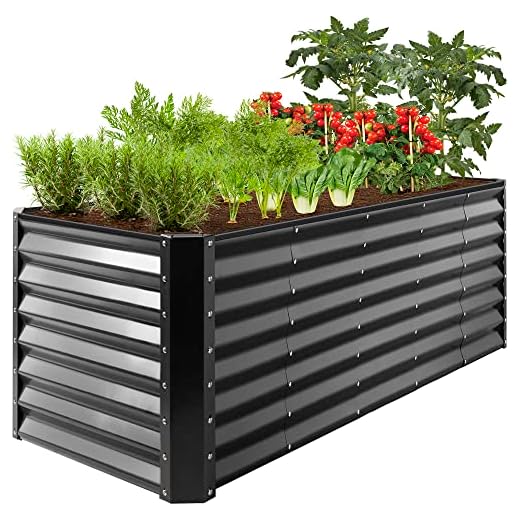 Best Choice Products 8x2x2ft Outdoor Metal Raised Garden Bed, Rectangular Deep Root Planter Box for Vegetables, Flowers, Herbs, and Succulents w/ 239 Gallon Capacity - Gray
