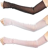 SURALIN 3 Paar Armstulpen für Damen, lang, ultradünn, Spitze, Weiß, Rosa, Schwarz, durchsichtige Stulpen, Damen, kühlender Sonnenschutz