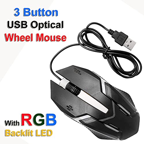 Image of Dhruvga Gaming Wired Optical Mouse 1200DPI Ergonomic Mouse with Colorful RGB Breathing Backlite Mouse. (DHV-GMS-0243)