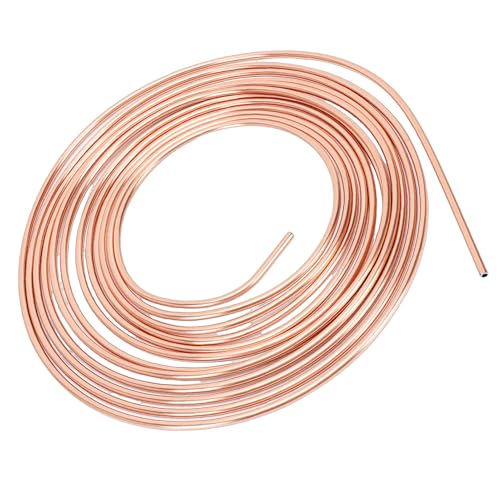 POENVFPO Brake Line Tubing, Copper Material, Flexible Replacement 1/4 Inch, 25 Feet for Cars, Trucks, SUVs