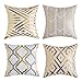 Gspirit 4 Pack Cojines Sofas Estampado de Oro Suave Decoracion Funda Cojines 45x45