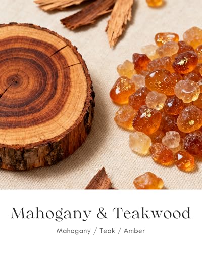 Image of AOOVOO 2 Pack Mahogany Teakwood Candles for Men - 3 Wick 24oz Black Candle | Long Lasting Soy Candles for Home Scented, Masculine Candle Gift for Father Day, Women & Men, Non Toxic, Large