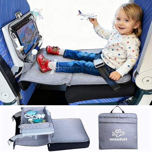 NNOODUST Toddler Airplane Bed for Toddler with Tray Cover Can Turn into Bag Toddler Airplane Seat Extender for Kids Baby Airplane Bed Baby Travel Essentials for Flying Toddler Travel Bed