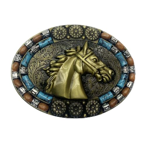 Cintura Western In Pelle Uomo Donna: Modello Cowboy Con Fibbia Floreale, Accessorio Retrò Unisex - 5