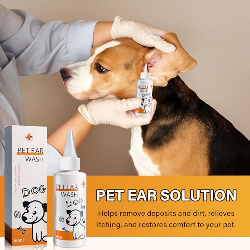 60ml Sanfte Ohrentropfen für Hunde und Katzen, Milde Ohrpflege & Reinigung, Beruhigt bei Juckreiz, Ohrenschmalz & Geruch, Ohrenreiniger