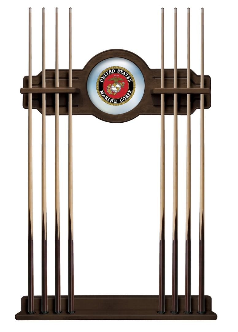 U.S. Marines Cue Rack in Navajo Finish by Holland Bar Stool