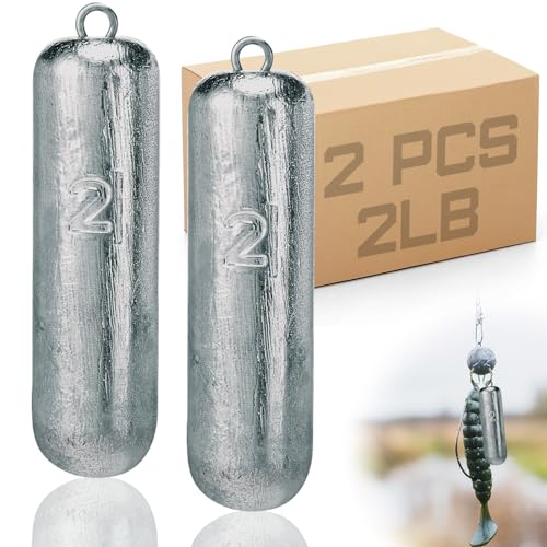 Gemscream Deep Drop Fishing Weight Metal Fishing Weights Drop Shot Weights Fishing Sinkers Drop Shot Weight for Saltwater Freshwater Fishing (2 lb)