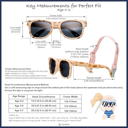 Image of COCOSAND Flexible Polarized Baby Sunglasses with Strap