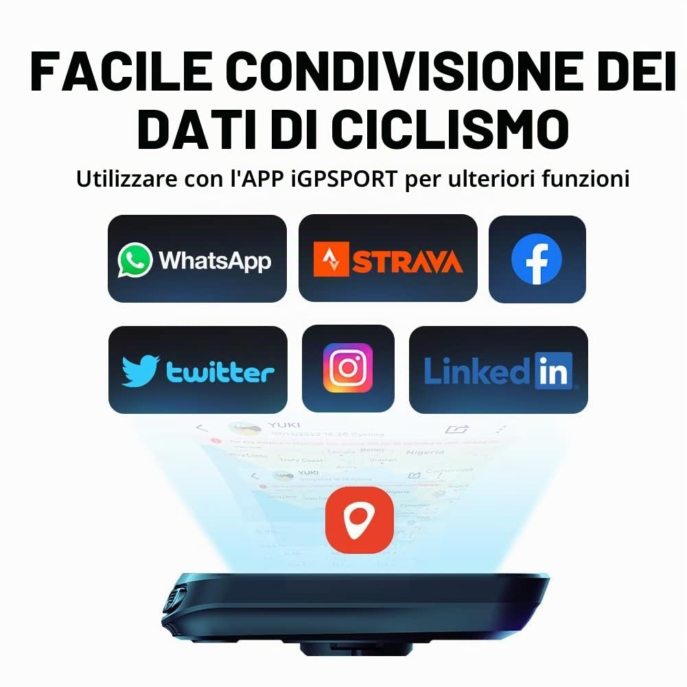 GPS Ciclocomputer con ANT+ iGPSPORT BSC100S Senza fili Impermeabile Computer da Bicicletta