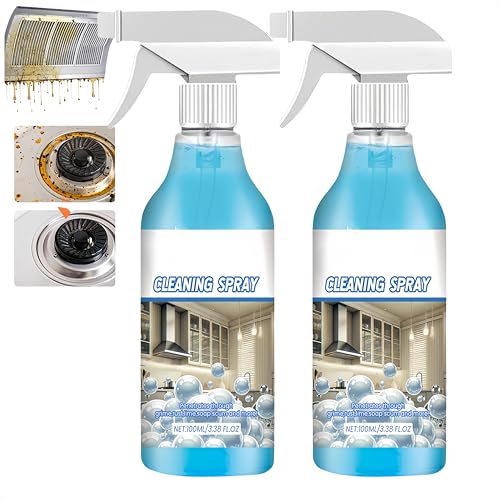 Limpiador en aerosol antisalpicaduras, Desengrasante de mano multiusos mejorado 2025, Spray de limpieza para cocinas, Limpiador espumoso para aceites pesados (2Piezas)