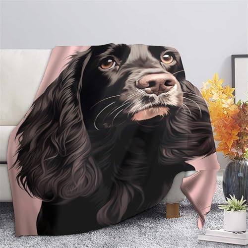 Couverture Cocker Spaniel 3D plaid polaire doux salon - 5
