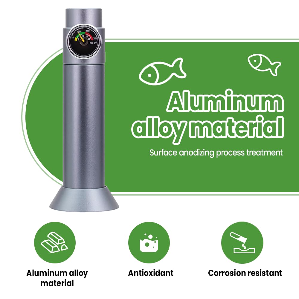 Sistema de CO2 para acuario, regulador de CO2 para mesa/pared y contador de burbujas de CO2 con válvula antirretorno, incluye manguera de aire de 1 m, compatible con conexiones roscadas de 3/8"