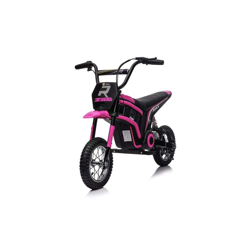 BabyCoches - Moto Eléctrica Niños, Motocicleta Eléctrica con Motor de 350 W, Neumático de 12'', Moto Cross para niños hasta 12 años, Vehículo eléctrico para niños con batería. (Rosa)