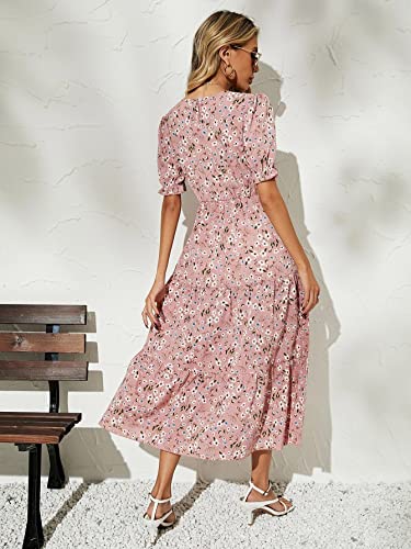 Image of J B Fashion Women's Peach Color Round Neck Half Sleeve Polyester Dress