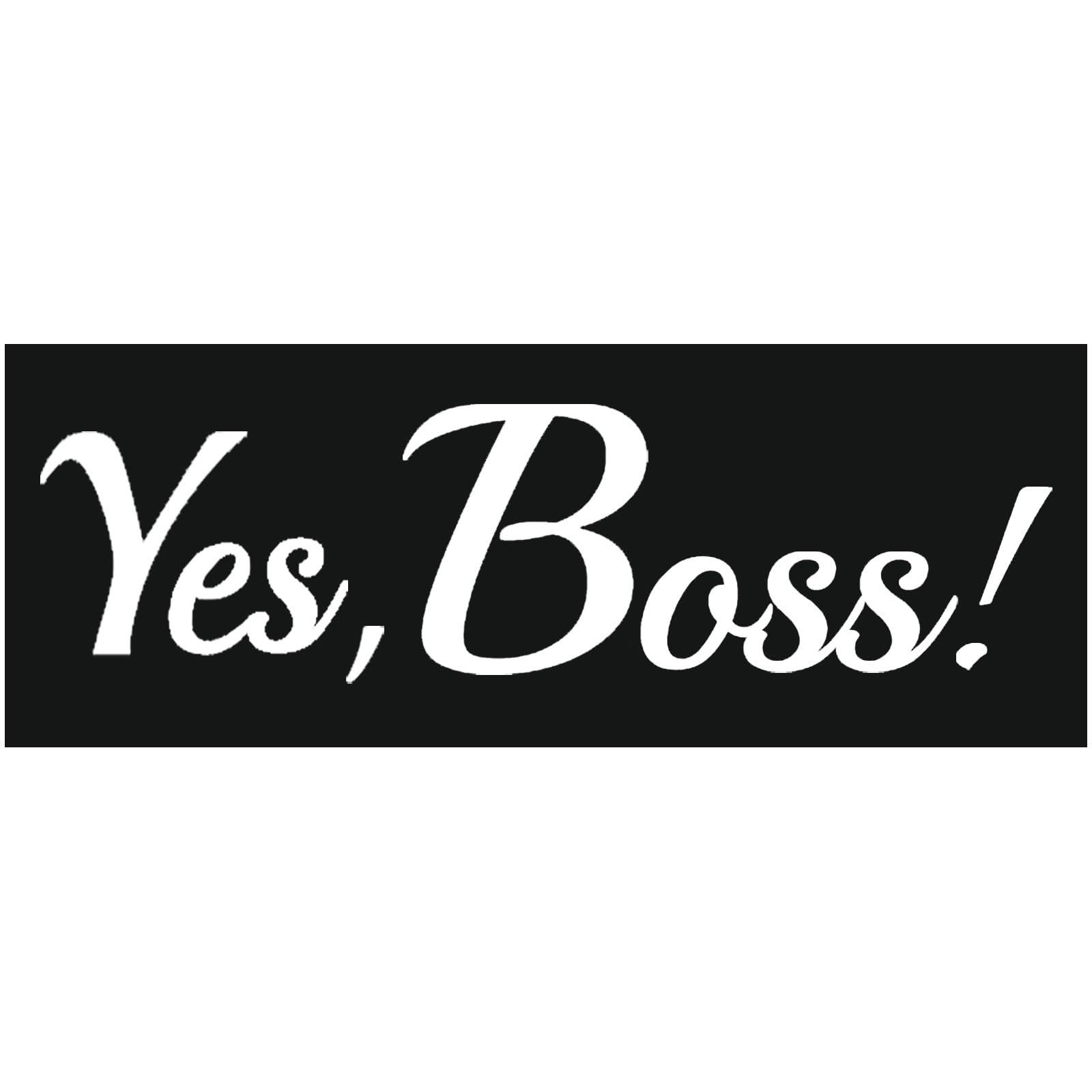 Letrero de pared de metal divertido con texto en inglés «Yes Boss», placa
