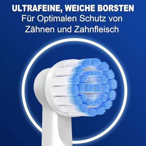 Pro Sensitive Gum Care Aufsteckbürsten kompatibel mit Oral-B Elektrische Zahnbürsten, 8er ultra-dünne Borsten Zahnbürstenkopf für sanfte Zahnreinigung, Weiß