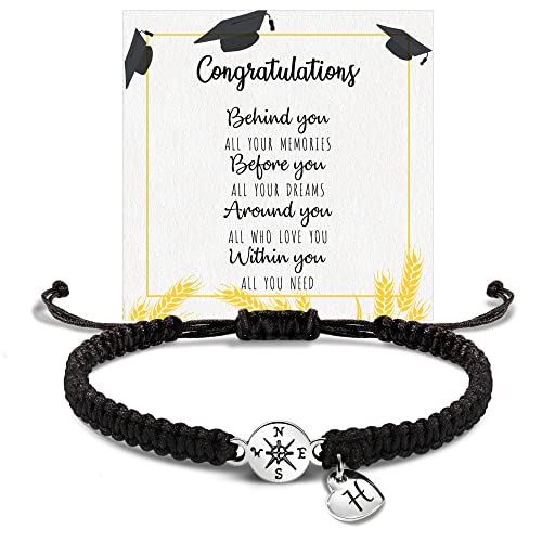 Graduation Gifts for Her 2025, 2025 Graduation Gifts High School College Graduation Gifts for Teen Girls 5th 8th Grade Masters Degree Grads Initial Bracelets for Women Letter A-Z Charm Bracelet Daughter Niece Granddaughter Girlfriend Jewelry