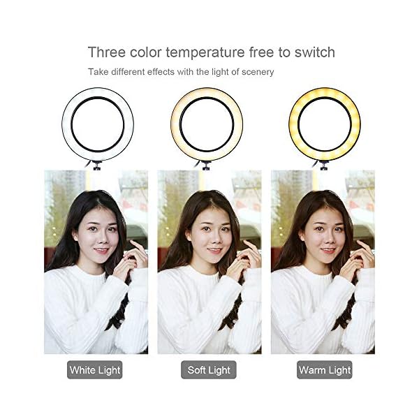 Docooler LED-Ringlicht mit Stativ für Youtube oder Video Live Vlog Make-up Beleuchtung – Bild 3