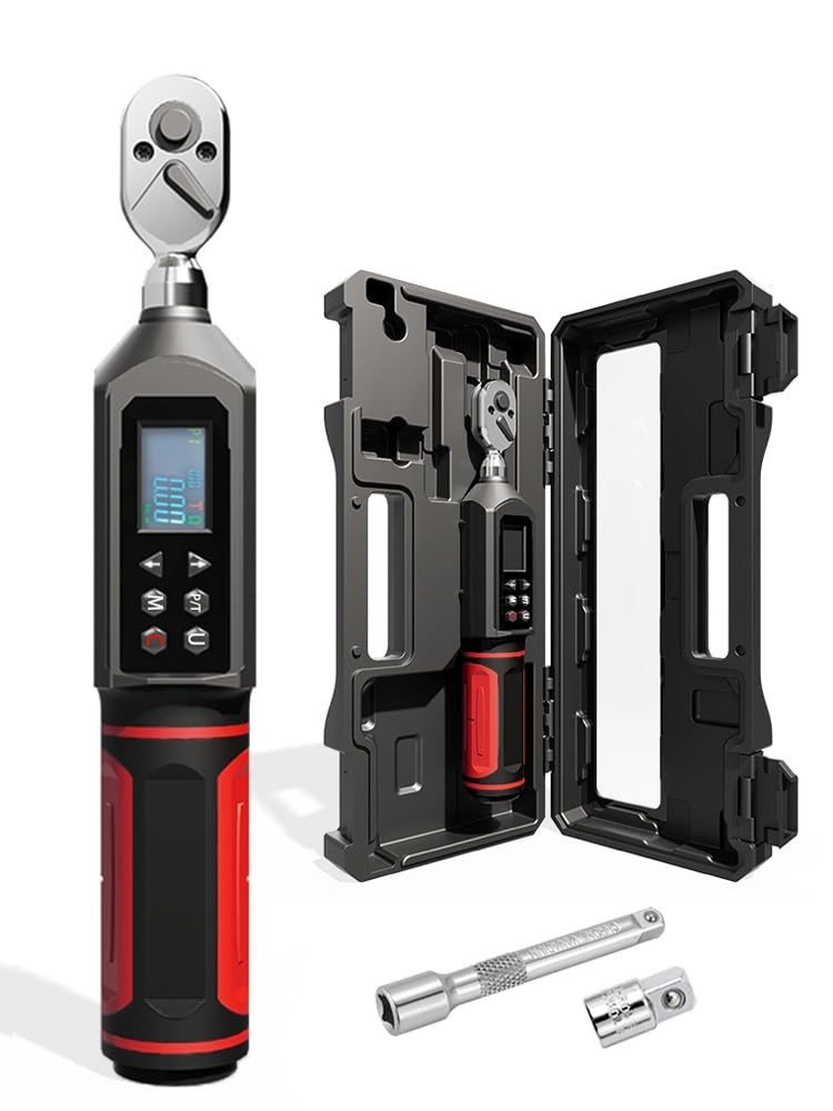 Klucze dynamometryczne Cyfrowy klucz dynamometryczny 0,15-100 Nm Wstępnie ustawione i alarmy dźwiękowe dla motocykli Klucz samochodowy Telescopic Ratchet(0.15-10NM)