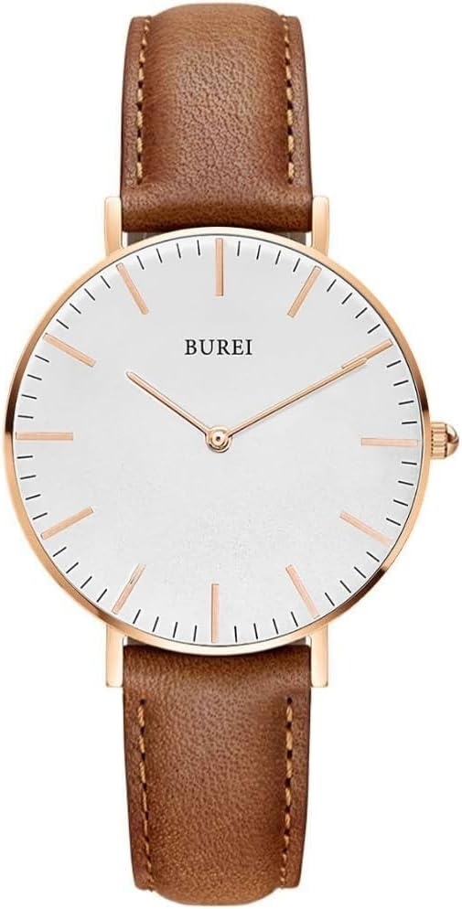 BUREI Womens Fashion Gold Stainless Steel Mesh Watch Analog Quartz Waterproof Ladies Watch Dainty Bracelet Wristwatch for Women,Gifts for Girlfriend