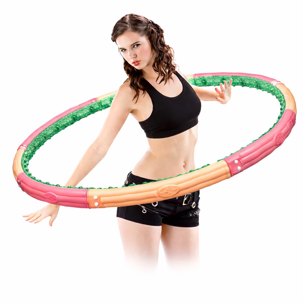 Extra Heavy Weighted Fitness Hoop for Adults, 3.1kg (6.8lb) for Maximum Fat Burning & Intense Core Workout, Cushioned Waist Slimming Exercise Ring, Adjustable & Quiet, Made in Korea