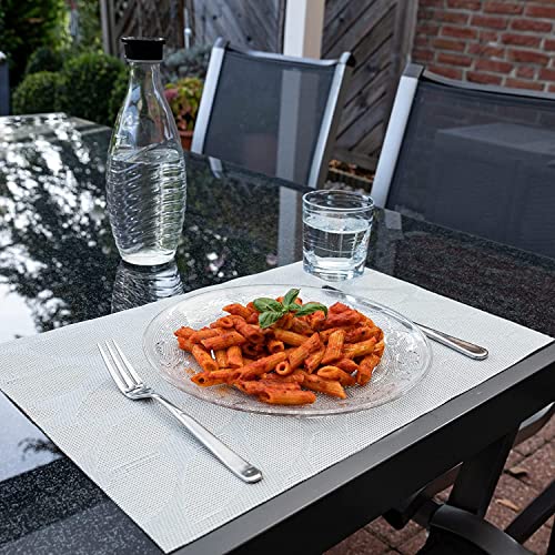 DRULINE 6 tlg. Tellerset 6 Personen Nostalgie Glasteller Speiseteller Essteller Salatteller Glas Vorspeisenteller Pizzateller Pastateller Teller Flachteller Dinner Plate Servierteller Servierplatte