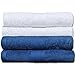 Produktbild Naturemark 4er Frottee Set Handtücher 100% Baumwolle einfarbig oder als Farbset auswählbar in 500q/qm Qualität 50x100cm (Royalblau / Weiss)