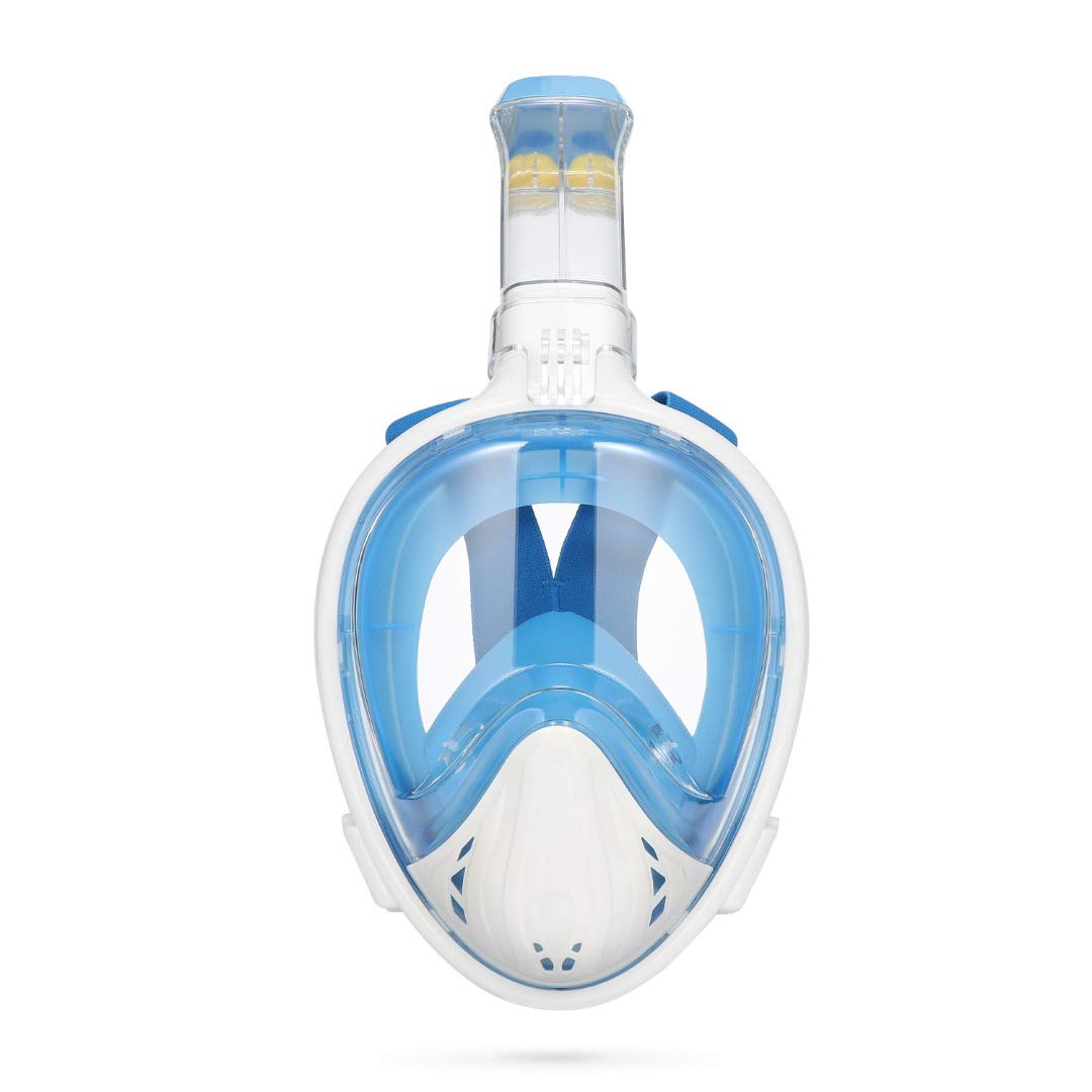 Premium Snorkel Mask Foldable Blue for Man and Women Easybreath Snorkeling Mask (SM - Small, Bag)