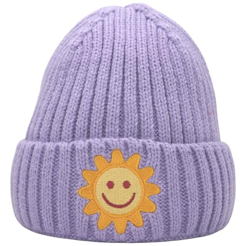 Smiling Sun Baby Beanie 0-6 Months 6-12-24 Months 2-5-8 Years - Ultra-Soft Warmth Hand-Knitted Beanie