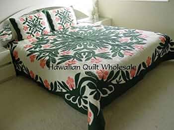 ▶【新品 未使用】ハワイアンキルト　ベッドカバー　スプレッド　カーペット 51uZbIN10ML._AC_UF350,