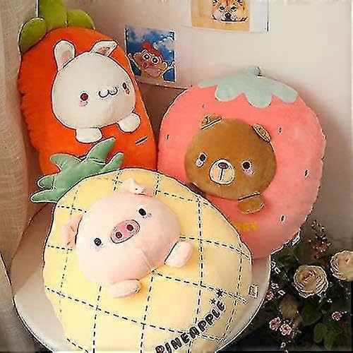 JOYHAPPST Plüschkissen, 45,7 cm, niedliches Erdbeer-Plüschtier, Kawaii, Squishy, Anime-Bär, weiches Kuschelkissen, Plüschtier, Geschenke für Kinder, Jungen, Mädchen, Hallowe-3