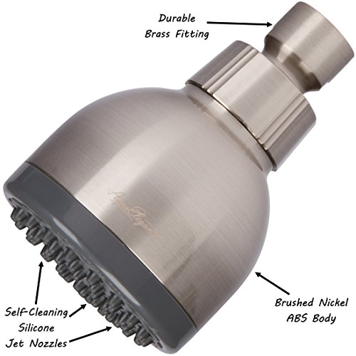 Aqua Elegante High Pressure Showerhead Brushed Nickel - Best Wall Mount, Bathroom, Rv Shower Head For Low Flow Showers, 2.5 Gpm - Brushed Nickel #TOP4