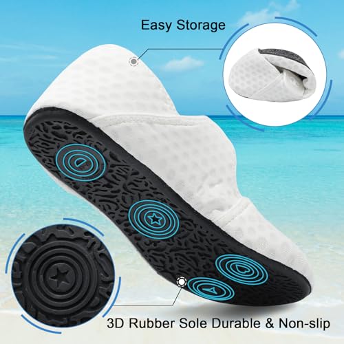 Image of Water Shoes for Women Men Barefoot Beach Swim Aqua Socks Summer Wide Slides Sandals Quick Dry Pool River Sea Sock Shoes