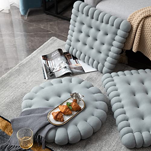 Vctops Biscuit Shaped Plush Chair Cushion Floor Pillow Soft And Comfy Rectangle Seat Pads Floor Cushion For Yoga Living Room Balcony Office Sofa (Grey,16"X18") #TOP1