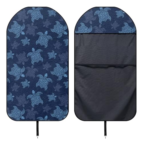 Image of Turtle Print Waterproof Sweating Car Seat Cover for Post Gym Workout Easy to Install Anti-Slip Back Fabric Automotive Vehicles Seat Cover Protectors Car Accessories