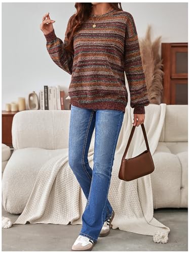 Image of MakeMeChic Women's Striped Sweaters Halloween Vintage Grandpa Sweaters