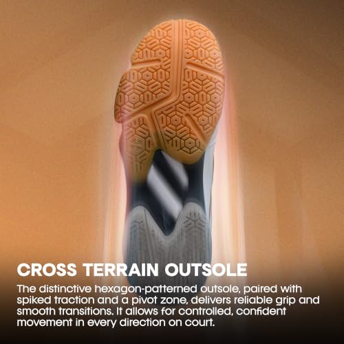 Image of HNDRD Hyperspeed Badminton Shoes (Non Marking) Indoor Sports | All-Day Comfort & Support | Cloud-Cushion Midsole | Active Grip Sole | Effortless Control (White /Crimson ; UK 10)