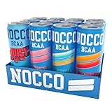 NOCCO Zero Sugar Energy Drink, Variety Pack - 12 Fl Oz (12-Pack) - 180 mg Caffeine, Sugar-Free, BCAAs - Branched Chain Amino Acids, Carbonated, Low Calorie, B Vitamins, Grab & Go Performance Beverage
