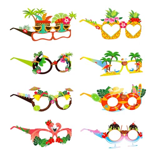 8 Uds. Gafas De Fiesta, Decoraciones Para Fiestas De Verano, Gafas Para Fotos De Fiesta, Accesorios Para Gafas De Disfraz, Accesorios Para Fotos