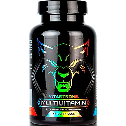 Multivitamines Complet | Vitastrong Vitamine C, E, B1, B2, B6, D, A, K, B12, Biotine | 100% Naturel et Pur | 13 Vitamines À Haute Dose | Made in Italy Cover