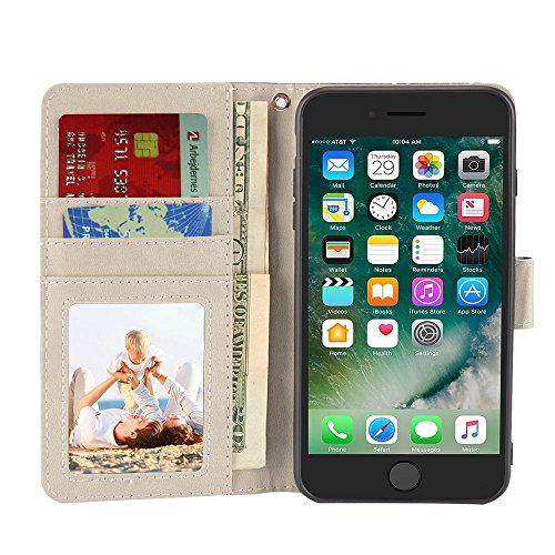 Urspeedteklive Iphone Se 2022 /Iphone Se 2020 /Iphone 7 /Iphone 8 Premium Pu Leather Funny Pattern Flip Wallet Case Cover W/Card Slots & Stand For Iphone Se 2022/2020, Iphone 7/8 4.7 Inch,Floral #TOP1