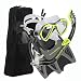 U.S. Divers Youth Flare Junior Silicone Snorkeling Set, Neon Black, Large (3-6)
