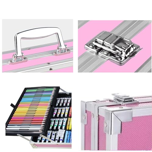 Image of KARP 145 Pcs Children Deluxe Art Drawing Set for Kids Case Studio Art and Craft Supplies Drawing and Painting Set Great Gift (Unicorn Design-Pink)