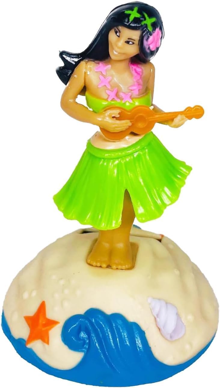 vvchwei 1 Pc Solar Powered Dancing Figures Decoration, Hawaiian Hula Dance Girl Solar Shaking Head Figure Ornaments Car Dashboard Interior Decoration