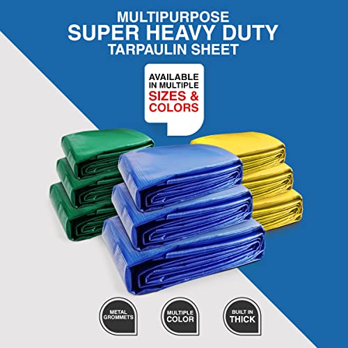 Image of TUFFPAULIN 9FT X 6FT 150 GSM Green Heavy Duty Tarpaulin Tirpal