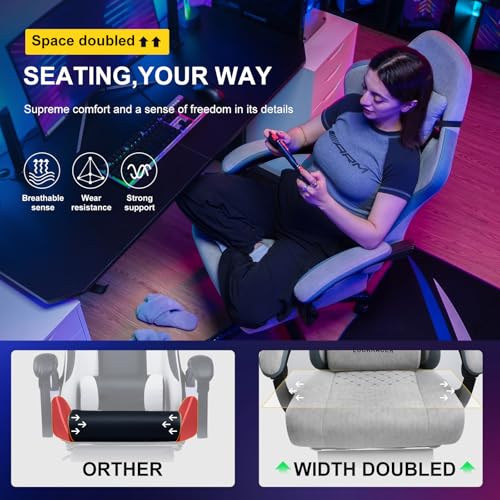 GTPLAYER Gaming Chair, Computer Office Chair with Pocket Spring Cushion, Linkage Armrests and Footrest, High Back Ergonomic Computer Chair with Lumbar Support Task Chair with Footrest by GTPLAYER - Image 3