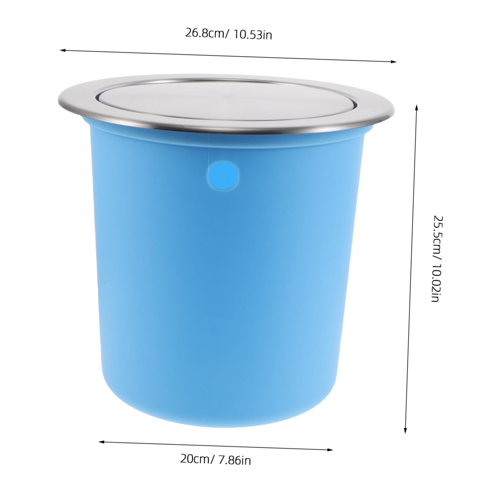 Cabilock Papelera Empotrada para Encimera con Tapa Silenciosa Cubo de Basura Inoxidable y Plástico Espacio Ahorro para Cocina Baño y Restaurante